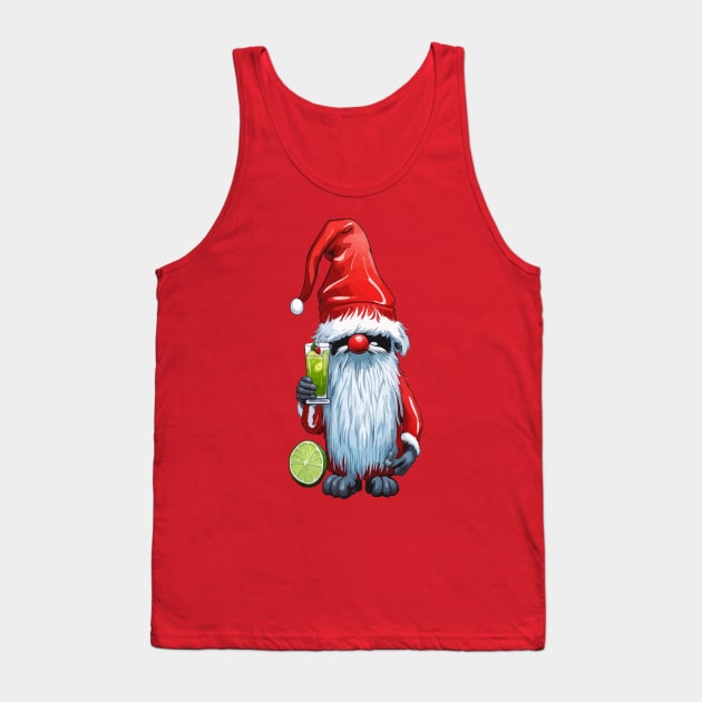 Nordic Nisse Gnome Gonk Holding A Glass Of‎ Lime Margarita Tank Top by taiche